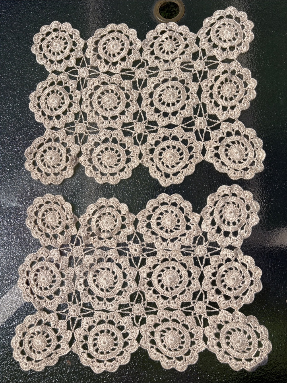 Vintage Crochet Placemats set of 2 hand crafted